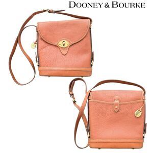 Vintage Dooney Bourke Leather Crossbody Flap Bag British Tan USA